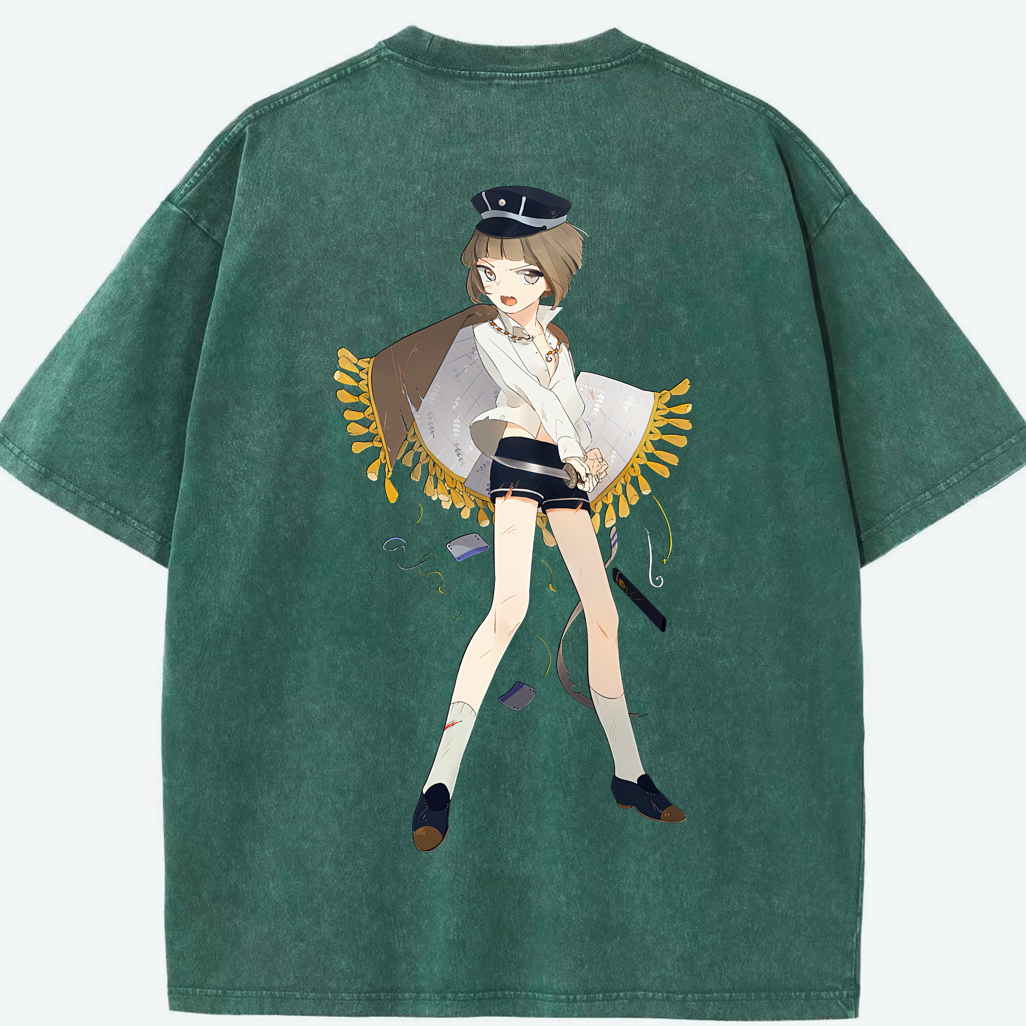 （画像用） 刀剣乱舞 Touken Ranbu 綿100% ヴィンテージ風 半袖Tシャツ（背面プリント）